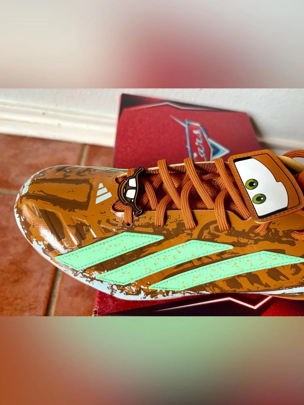 Size 13 - Adidas Pixar Cars Mater Adizero Impact II Mid Football Cleats KJ2865